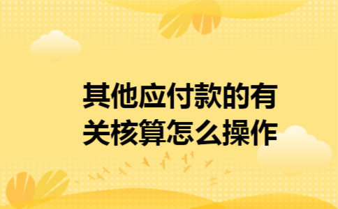 其他应付款的有关核算怎么操作