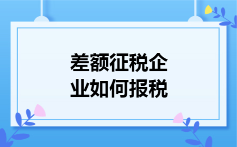 差额征税企业如何报税
