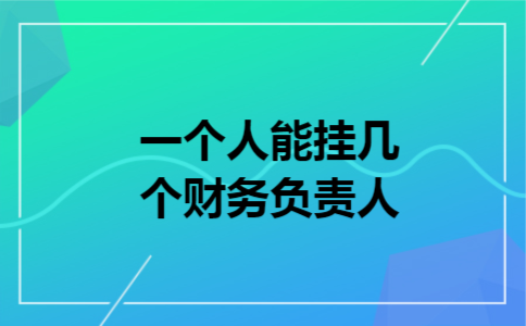 一个人能挂几个财务负责人