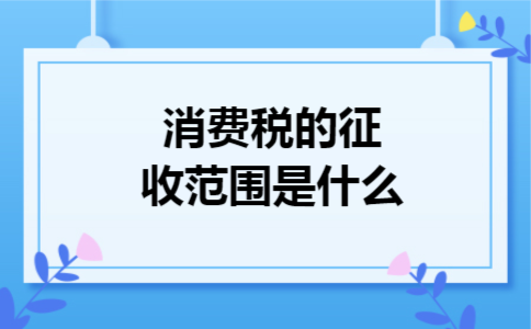 消费税的征收范围是什么