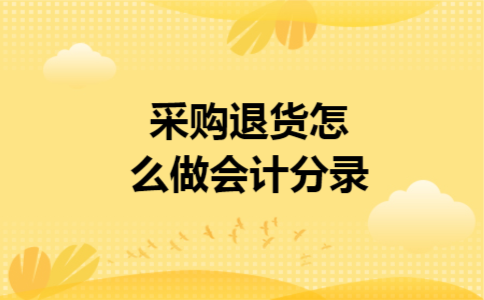 采购退货怎么做会计分录