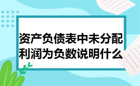 资产负债表中未分配利润为负数说明什么