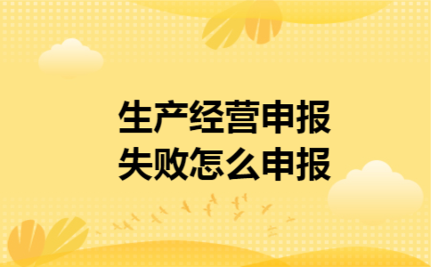 生产经营申报失败怎么申报