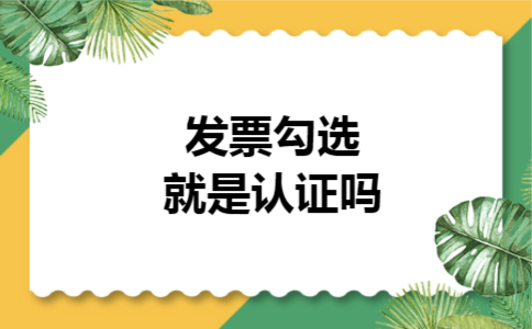  发票勾选就是认证吗