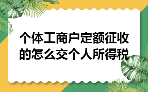 个体工商户定额征收的怎么交个人所得税 个体工商户定额征收的怎么交个人所得税