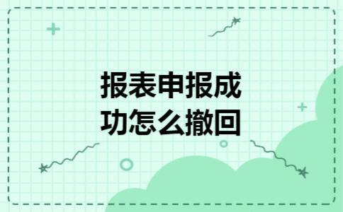 报表申报成功怎么撤回