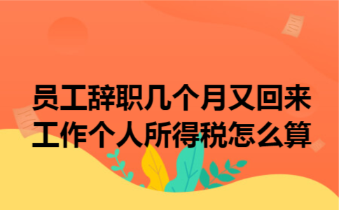 员工辞职几个月又回来工作个人所得税怎么算