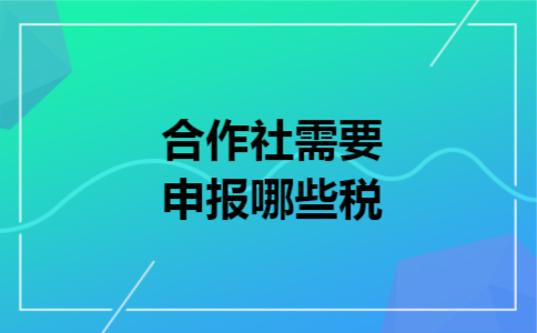 合作社需要申报哪些税