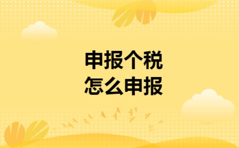 申报个税怎么申报
