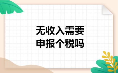 无收入需要申报个税吗