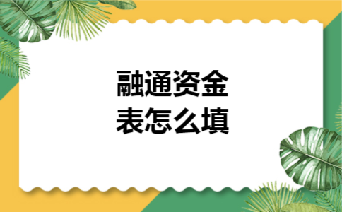 融通资金表怎么填 融通资金表怎么填