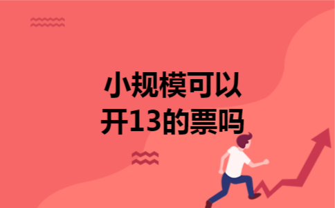 小规模可以开13的票吗 小规模可以开13的票吗