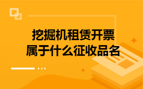 挖掘机租赁开票属于什么征收品名 挖掘机租赁开票属于什么征收品名