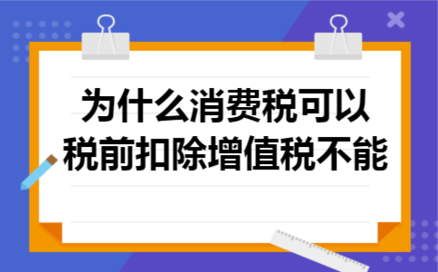 为什么消费税可以税前扣除增值税不能
