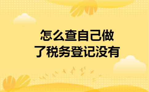 怎么查自己做了税务登记没有