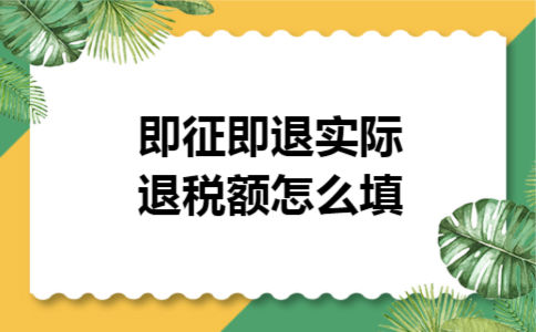 即征即退实际退税额怎么填