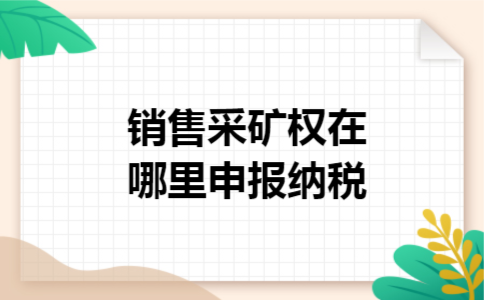 销售采矿权在哪里申报纳税