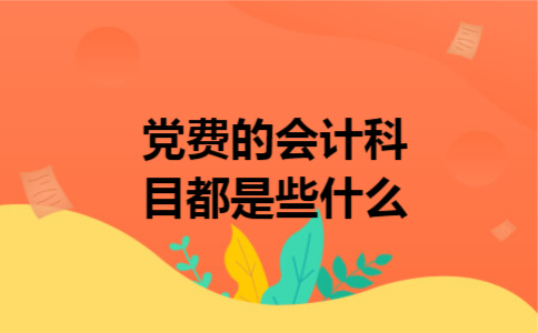 党费的会计科目都是些什么