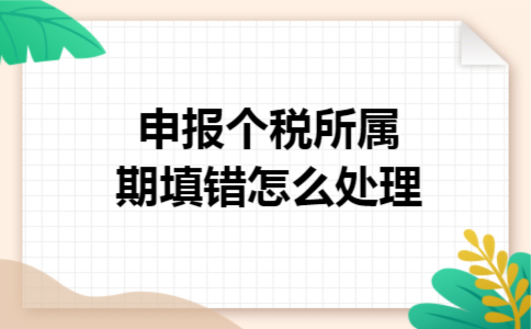 申报个税所属期填错怎么处理