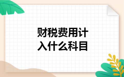 财税费用计入什么科目