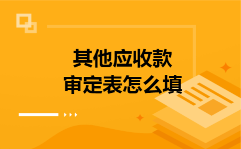 其他应收款审定表怎么填