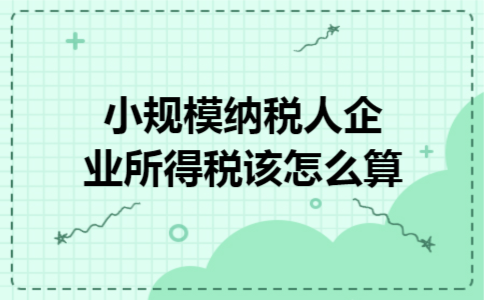小规模纳税人企业所得税该怎么算