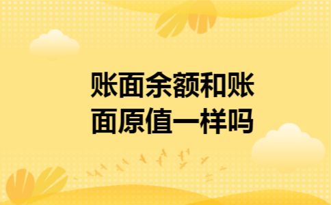 账面余额和账面原值一样吗