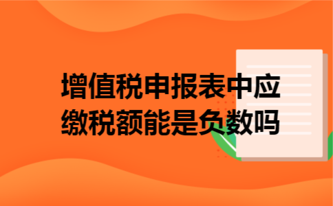 增值税申报表中应缴税额能是负数吗