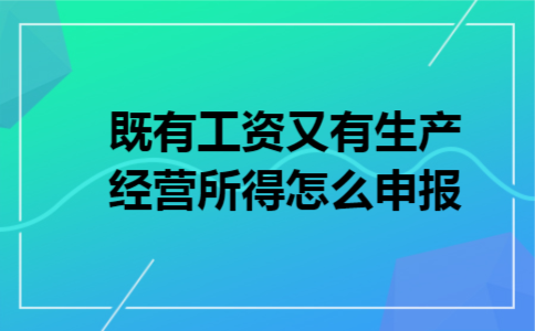 既有工资又有生产经营所得怎么申报