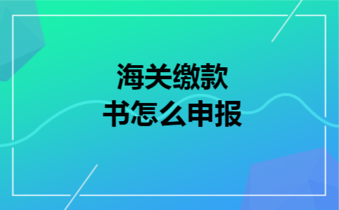 海关缴款书怎么申报