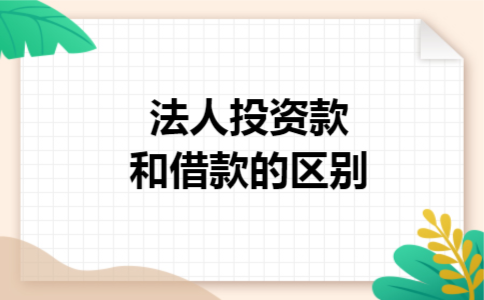 法人投资款和借款的区别 法人投资款和借款的区别