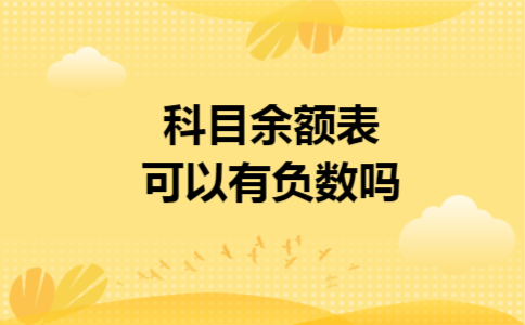科目余额表可以有负数吗