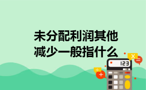 未分配利润其他减少一般指什么