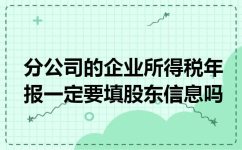 分公司的企业所得税年报一定要填股东信息吗