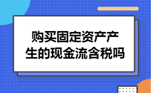 购买固定资产产生的现金流含税吗