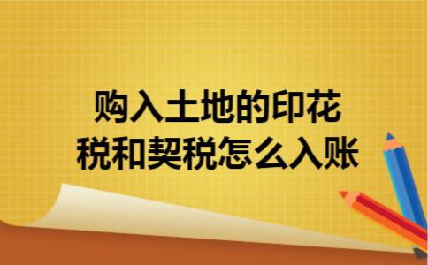 购入土地的印花税和契税怎么入账