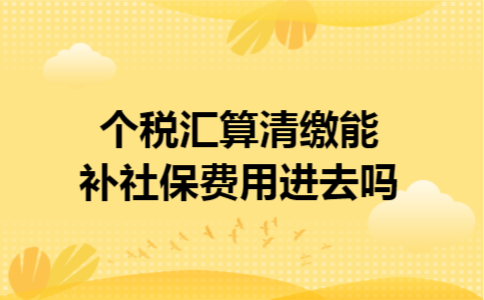 个税汇算清缴能补社保费用进去吗