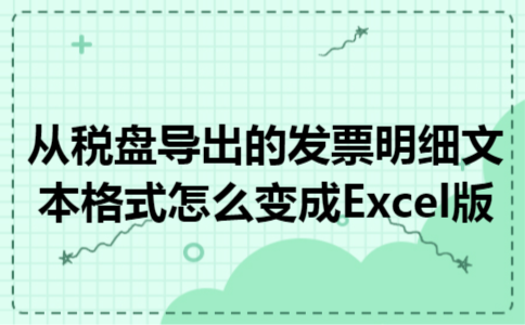 从税盘导出的发票明细文本格式怎么变成Excel版
