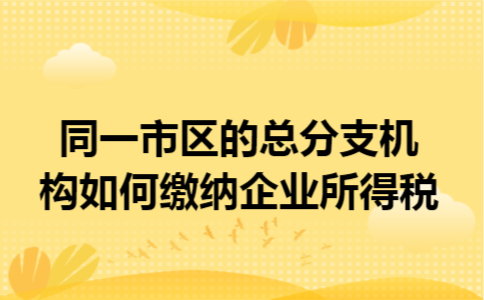 同一市区的总分支机构如何缴纳企业所得税