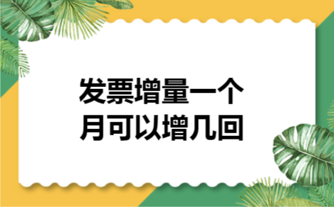 发票增量一个月可以增几回