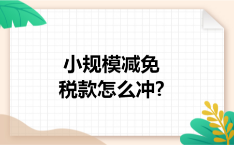 小规模减免税款怎么冲?