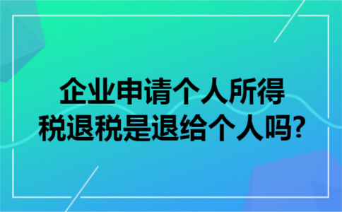 企业申请个人所得税退税是退给个人吗?