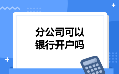分公司可以银行开户吗