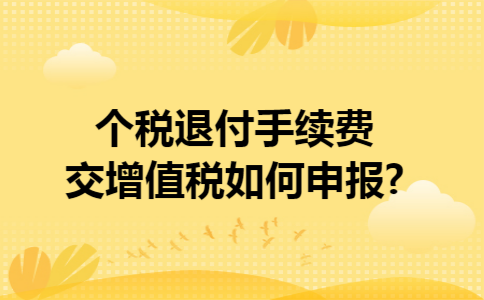 个税退付手续费交增值税如何申报?