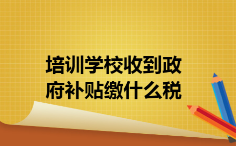 培训学校收到政府补贴缴什么税