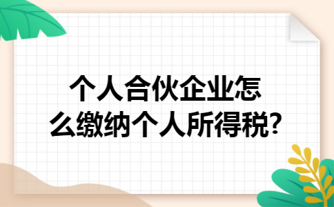 个人合伙企业怎么缴纳个人所得税?