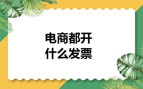 电商都开什么发票