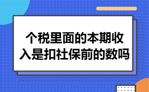 个税里面的本期收入是扣社保前的数吗