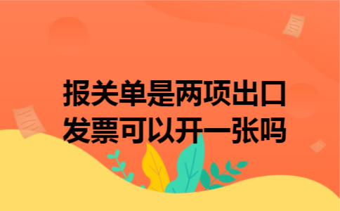 报关单是两项出口发票可以开一张吗