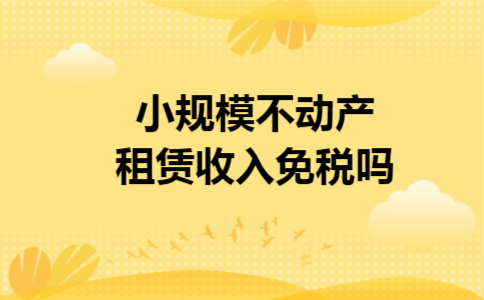 小规模不动产租赁收入免税吗